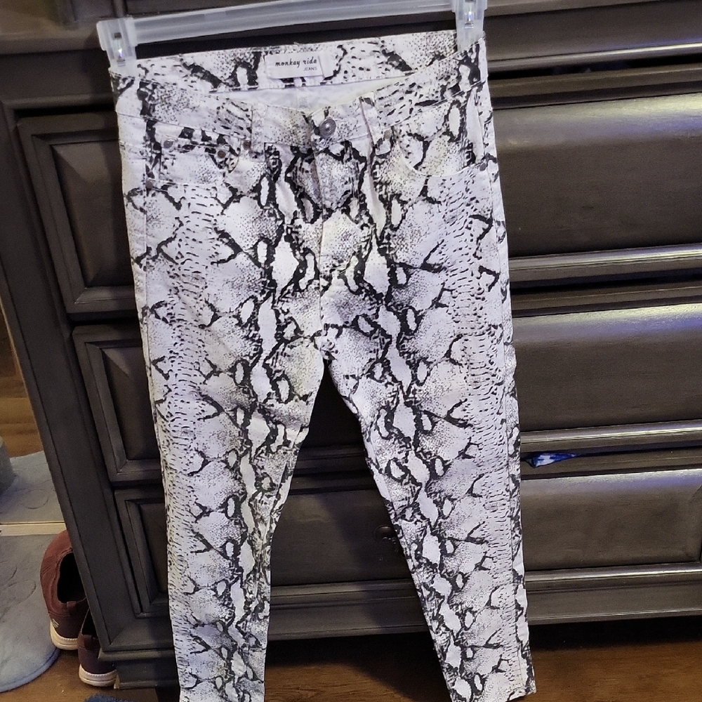 Snakeskin Print Pants